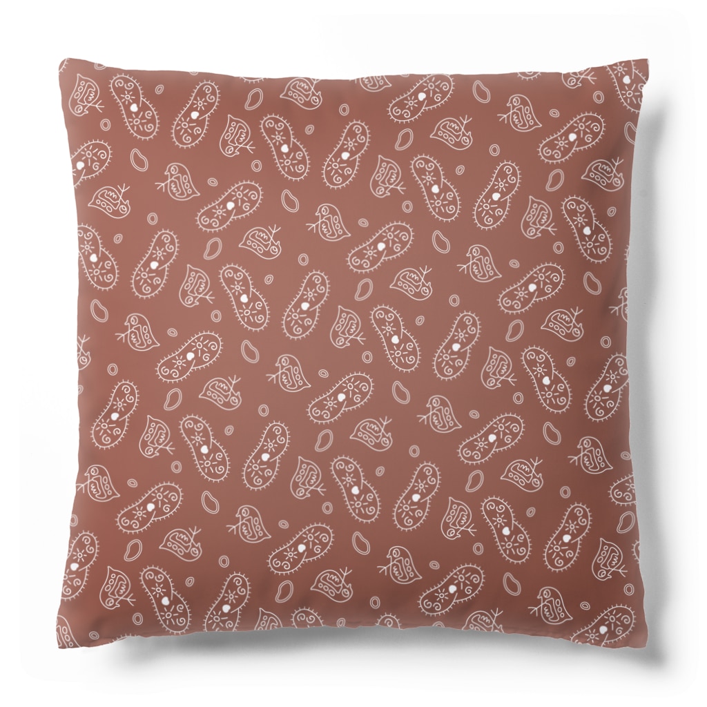 B-catの微生物パターン茶_クッション Cushion