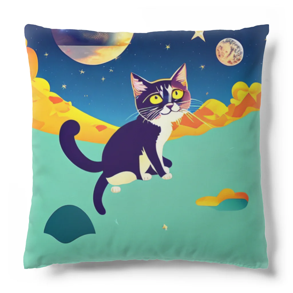 那須モバイル店の猫の考えと上の空 Cushion