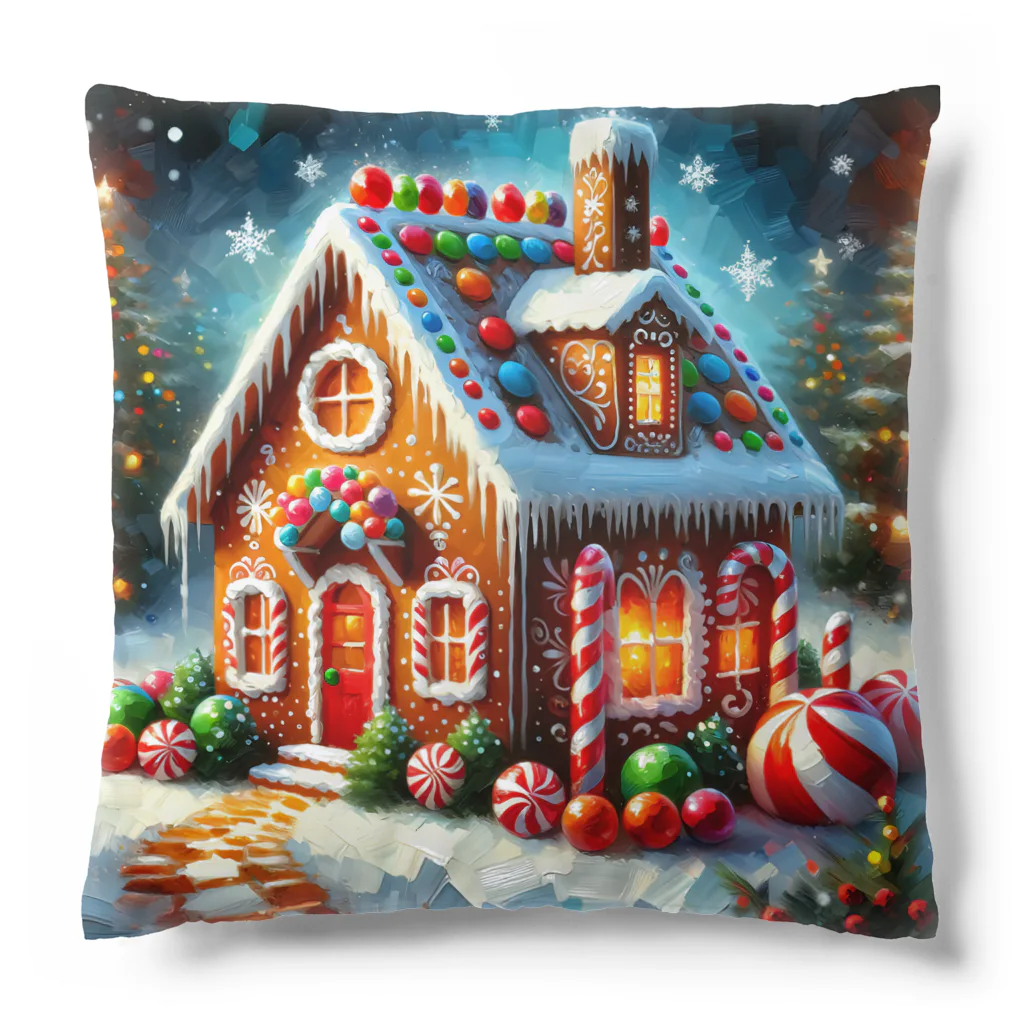 Chee & MarkusのChristmas Candy House Cushion