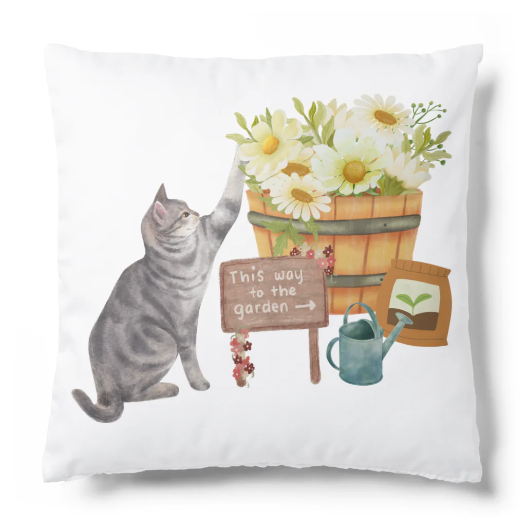 きら星のお花が好きな猫 Cushion