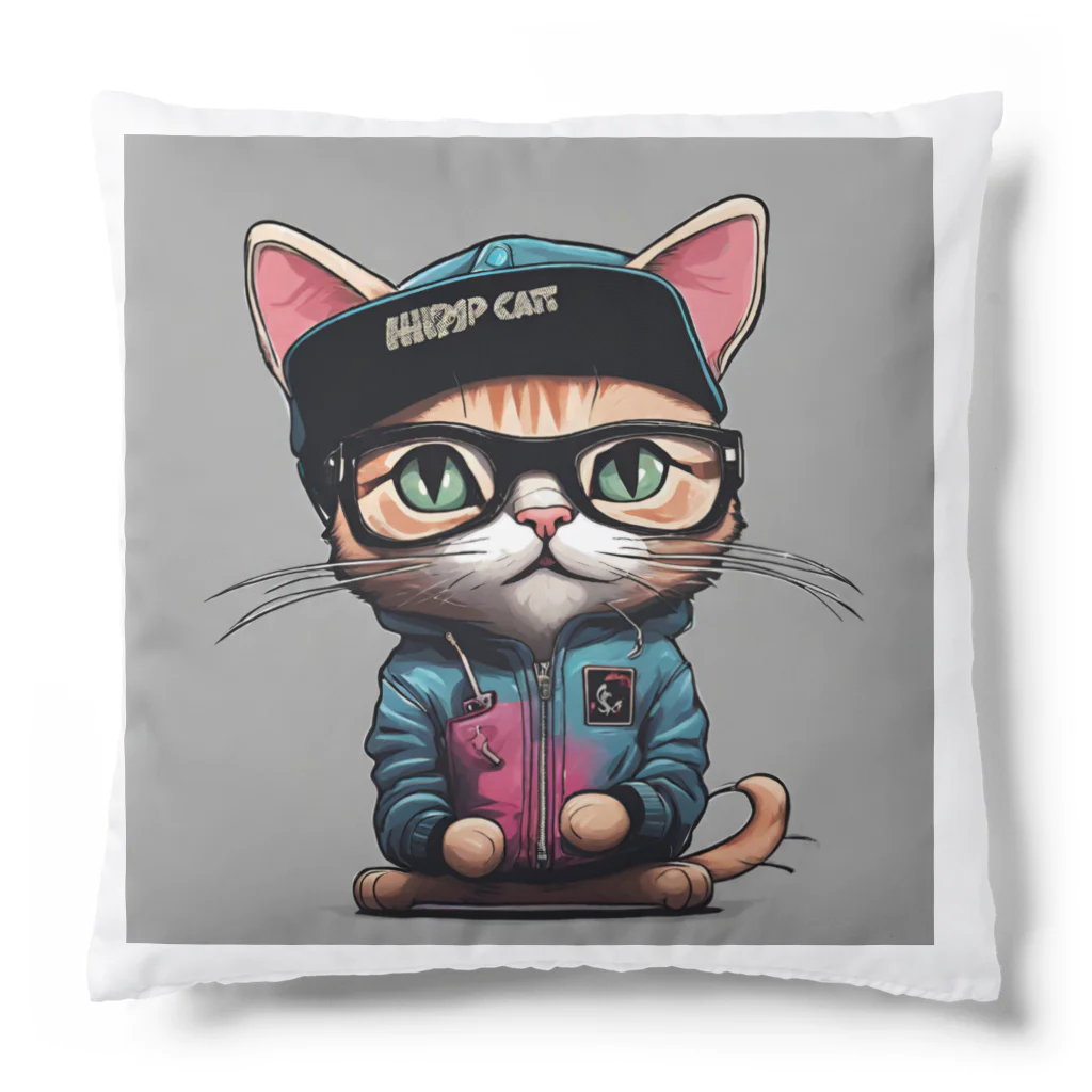 非常口社長のヒップホップ猫 Cushion