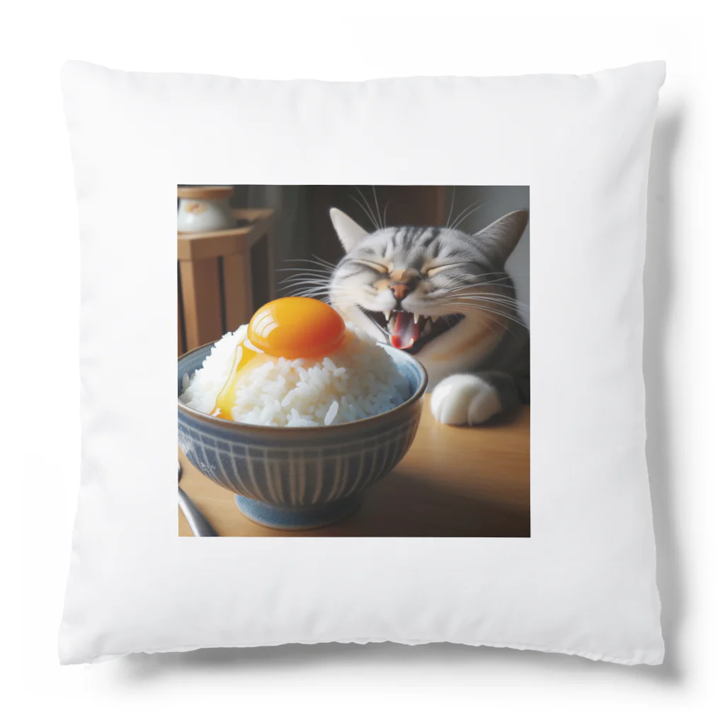 ねこ鉄道の卵かけご飯 Cushion