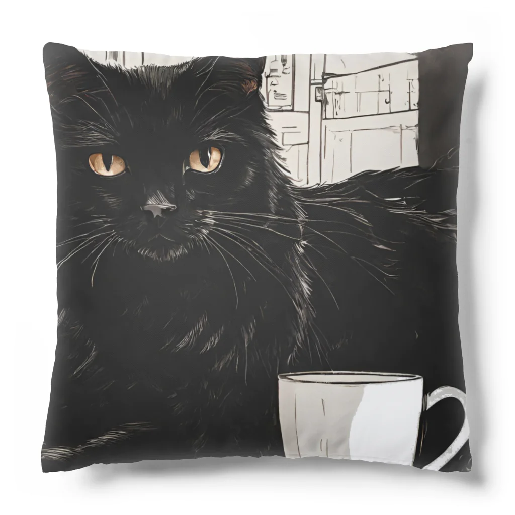 kuroneko0405の黒猫とコーヒー③ Cushion