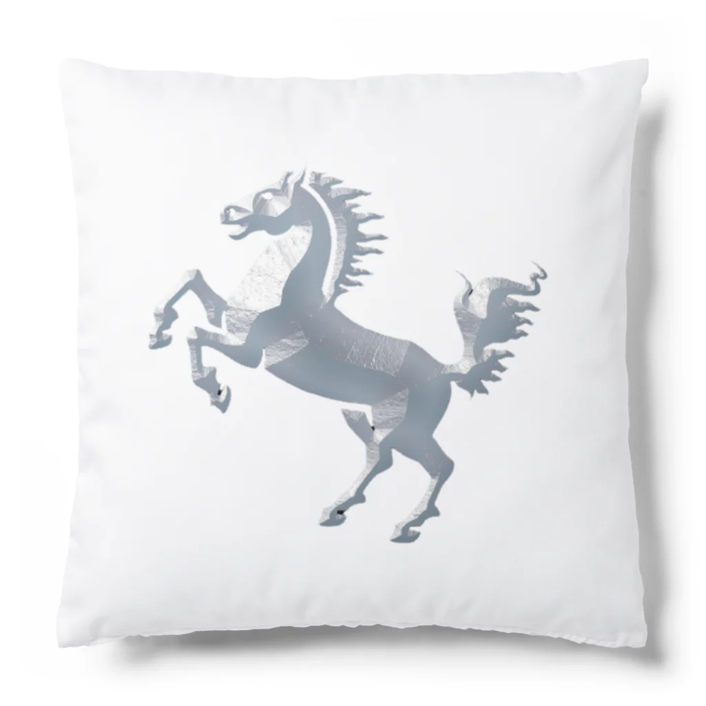 mumusの馬　white statue Cushion