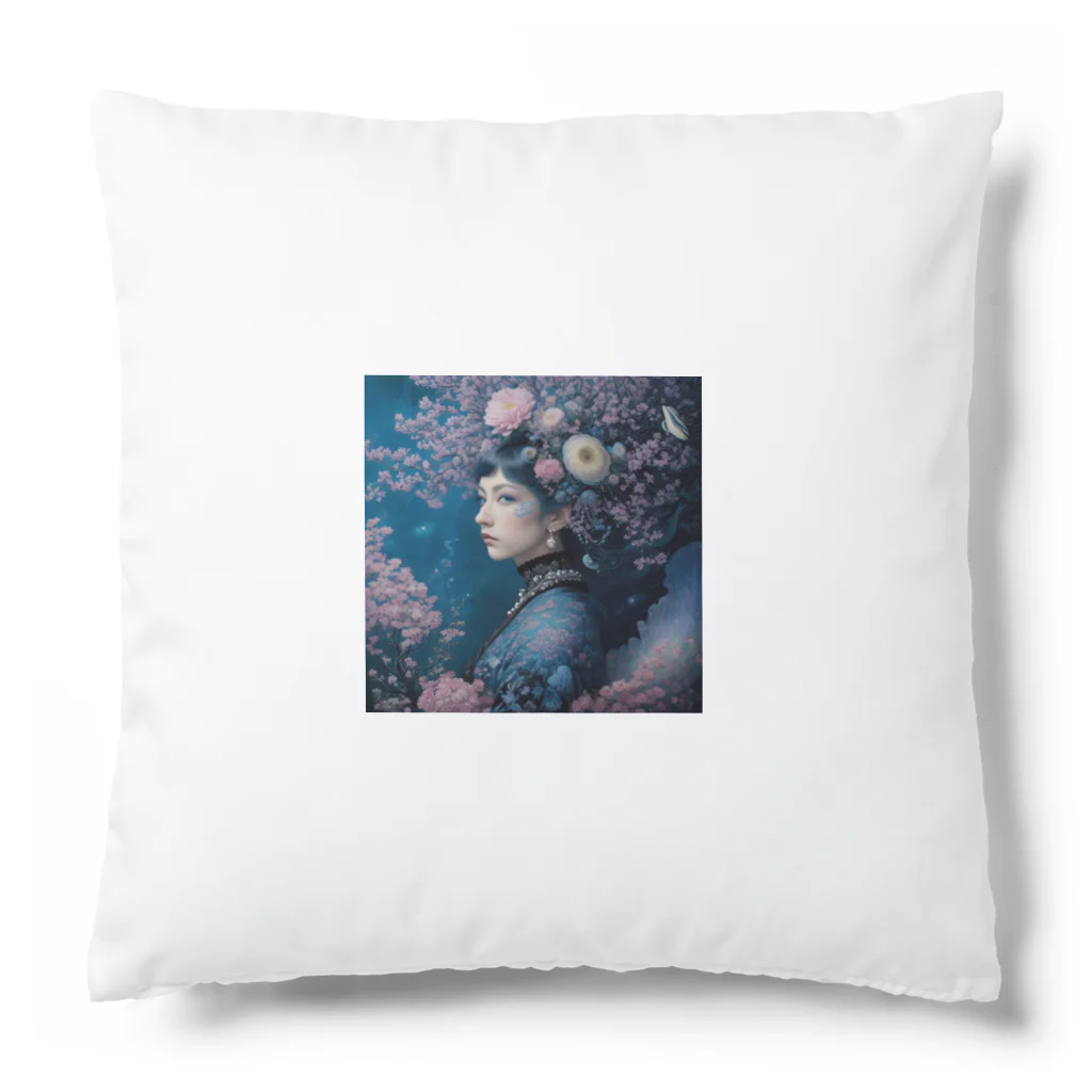 ZZRR12の「夜桜の幻想：桜の精霊」 - "Night Sakura Fantasia: Spirit of the Cherry Blossom" Cushion