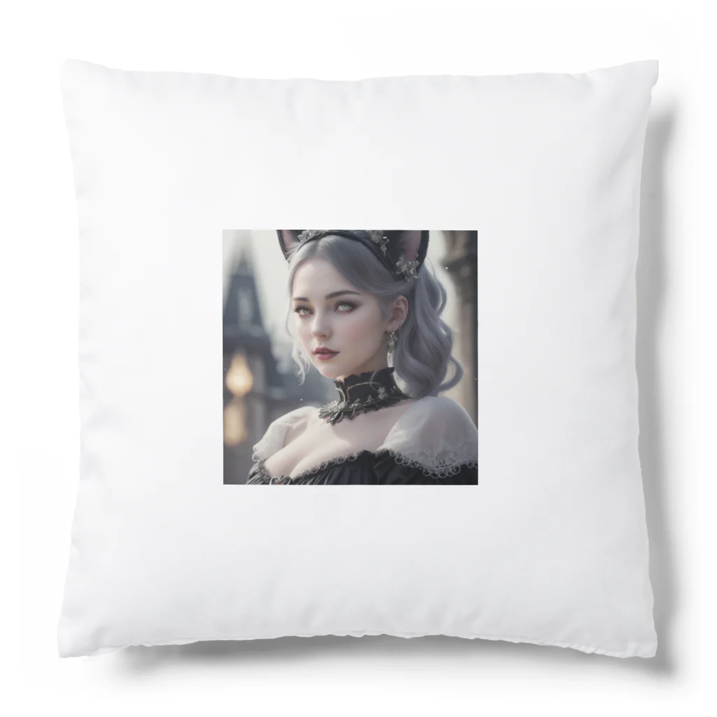 ZZRR12の「猫耳の魔女の叡智と冒険」 ： "The Wisdom and Adventure of the Cat-Eared Witch" Cushion
