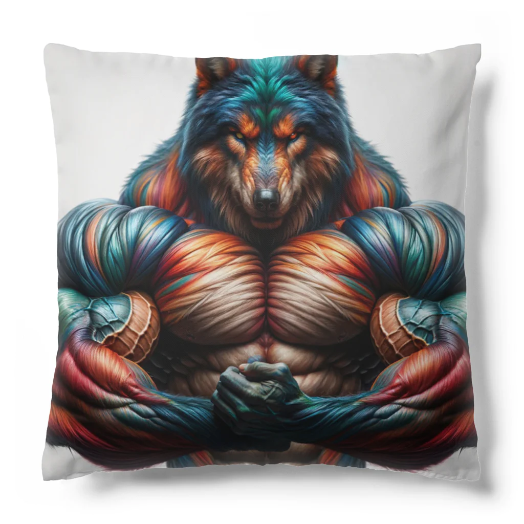 muscle_laboのrainbow wolf strong Cushion