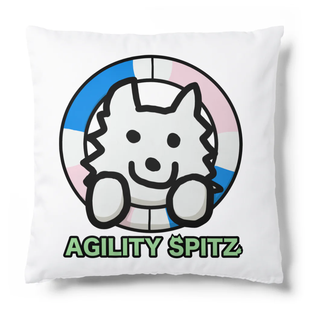 ehime@けだま&もち＆すみのAGILITY SPITZ「タイヤからこんにちは！」 クッション