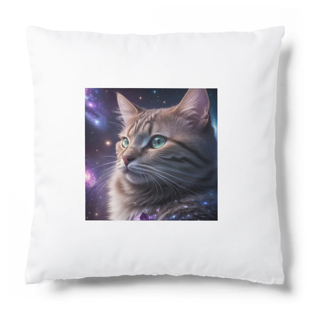 ZZRR12の「星の囁き - 宇宙への猫の眺め」 Cushion