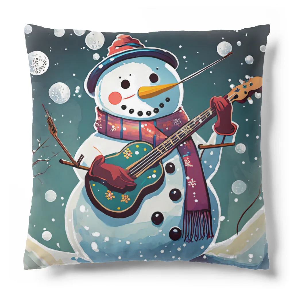 のんびりアート工房の雪だるまアーティスト Cushion