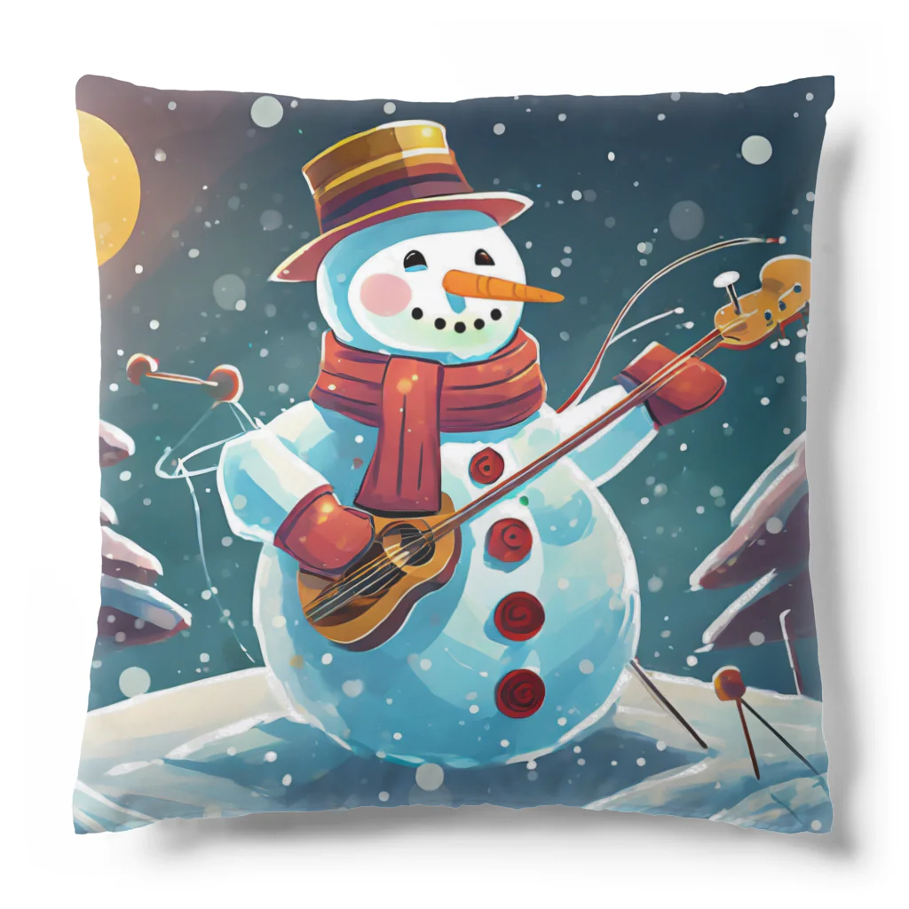 のんびりアート工房の雪だるまアーティスト Cushion