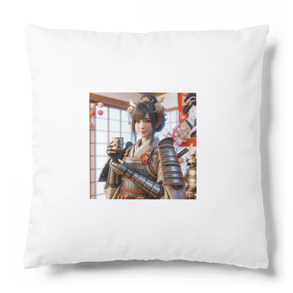 たまき工房の呑(どん)女武士の正月 Cushion