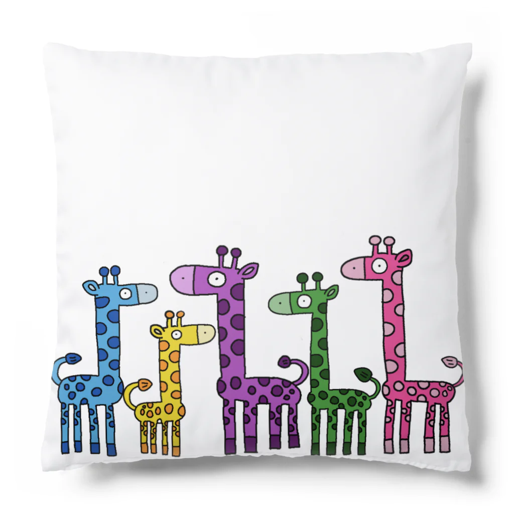 T&S.TWINS.ART.SHOPのカラフルGIRAFFE Cushion