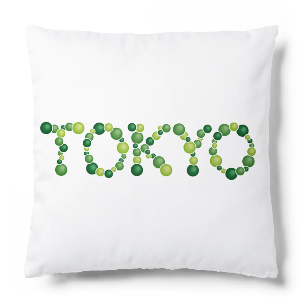 junichi-goodsのバルーン文字「TOKYO」（緑色系） Cushion