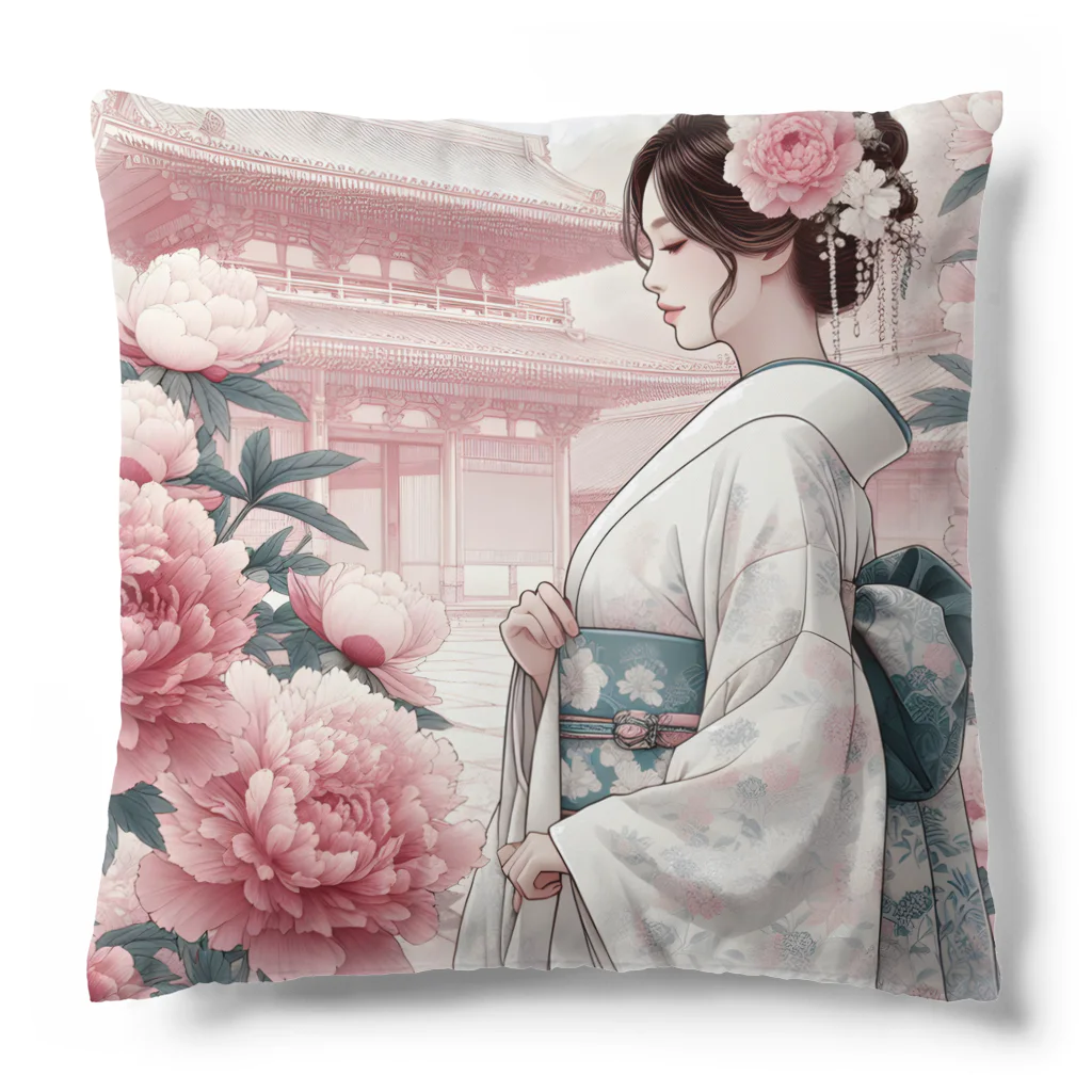 Moichi Designs Shop-2023の華麗な牡丹の花に想う Cushion