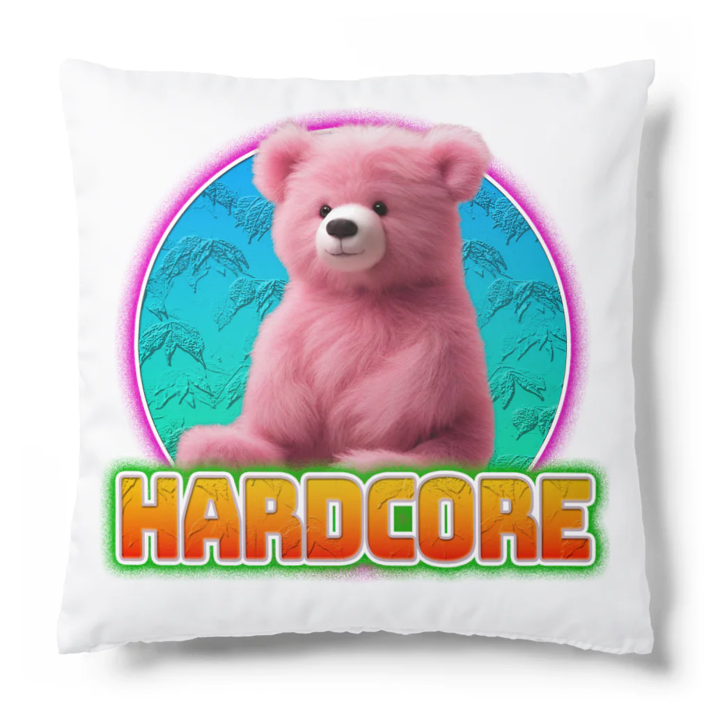 てくのちゃんのHARDCOREピンクのクマちゃん Cushion