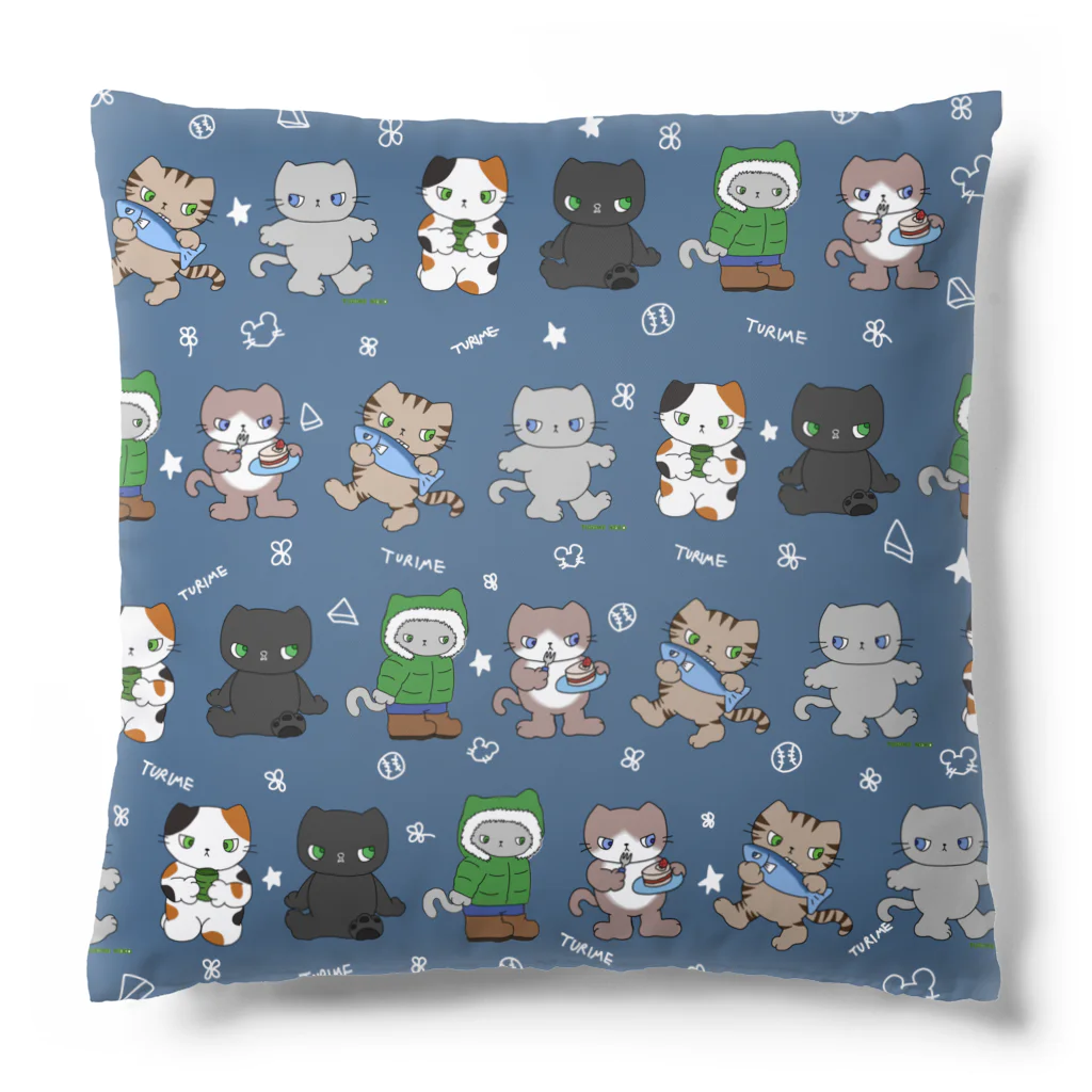 ふうこジャスミンのツリ目ねこいっぱい Cushion