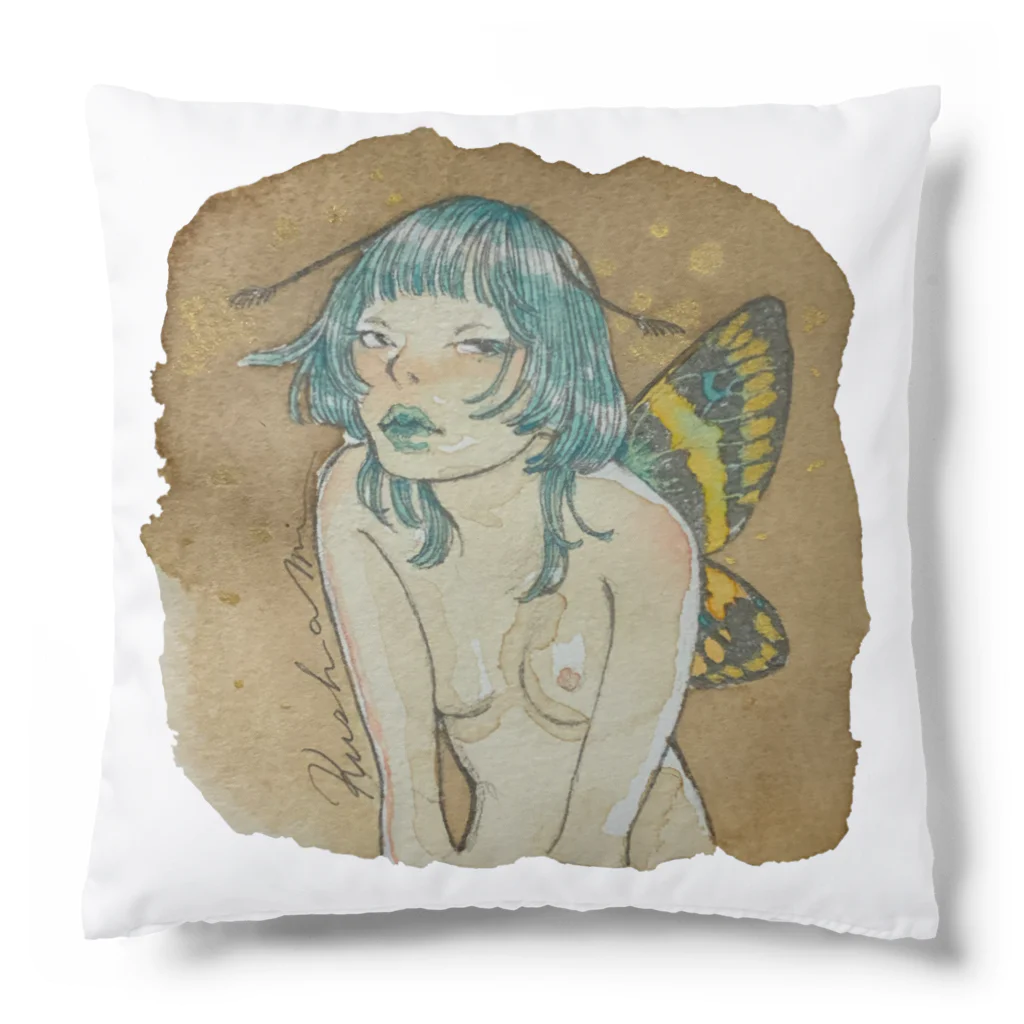 KushaMiの珈琲染めの蝶 Cushion