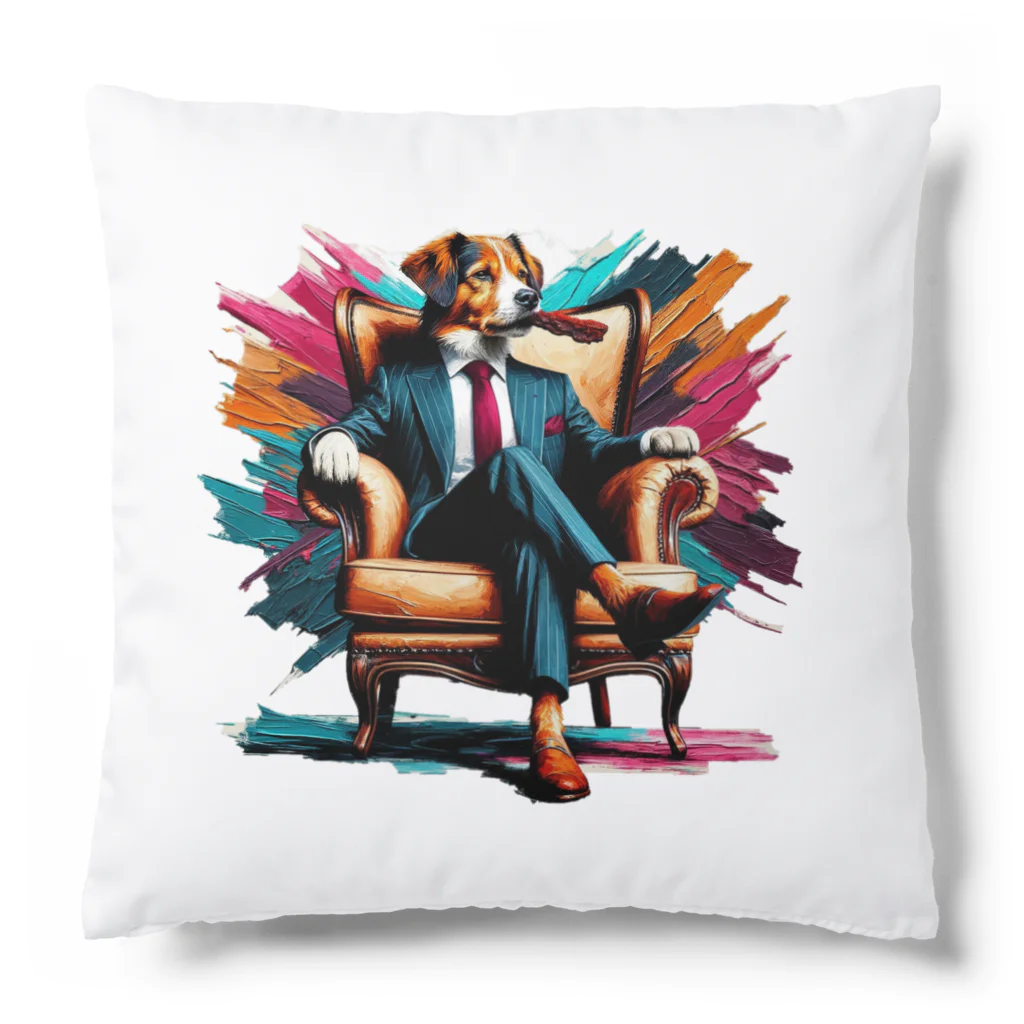 niko&PANDA shopのビジネス犬 Cushion