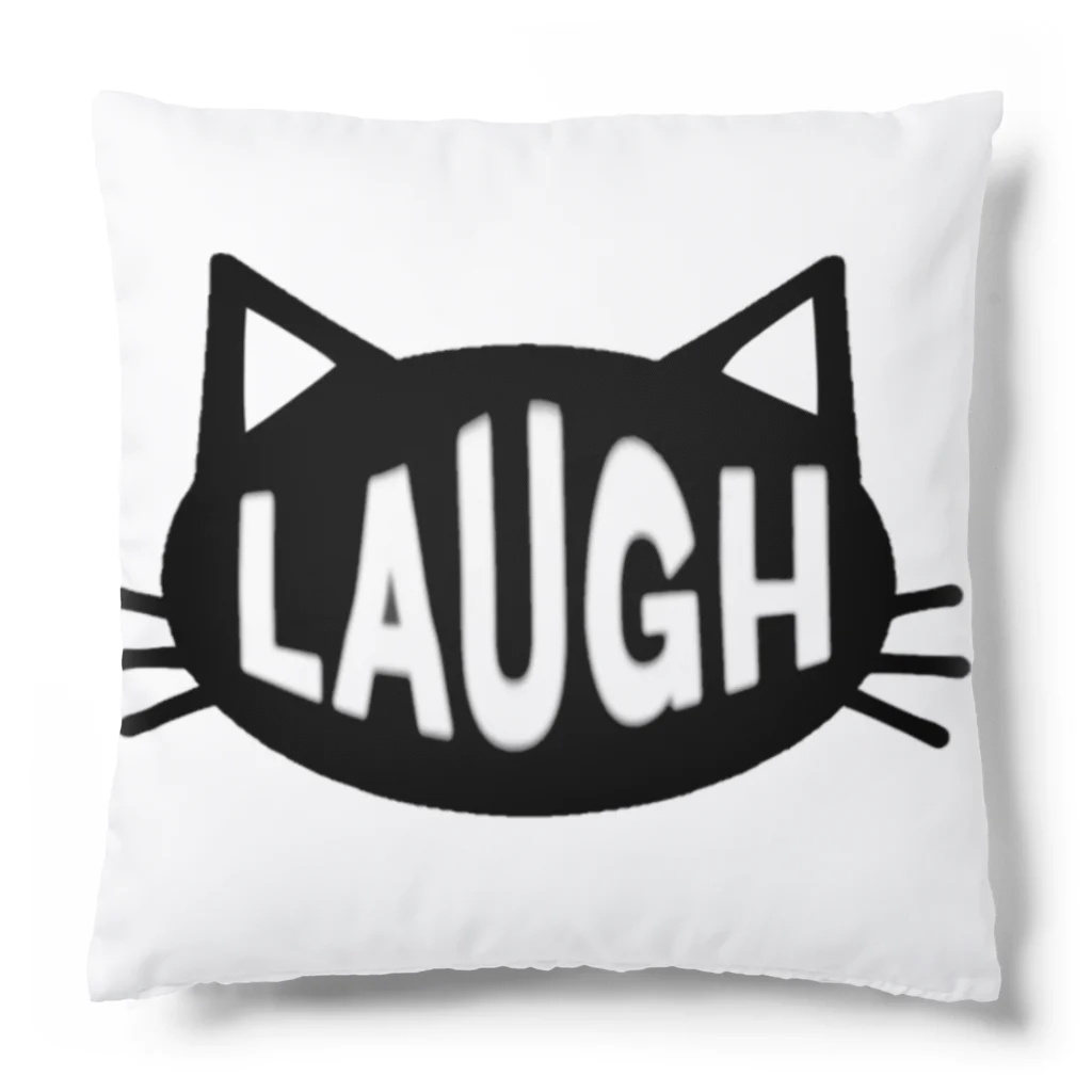 LAUGHのLAUGH ロゴ　黒 Cushion