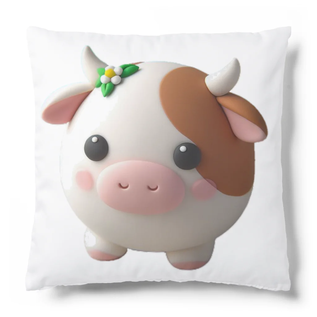 終わらない夢🌈の可愛い💕まんまる◯シリーズ✨　牛🐮 Cushion