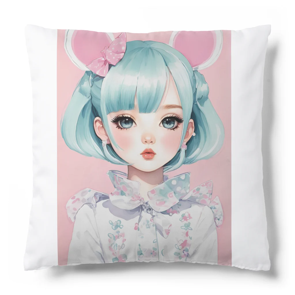 AI-srt-designのスウィート・ミント・ドリーミング・ガール Cushion