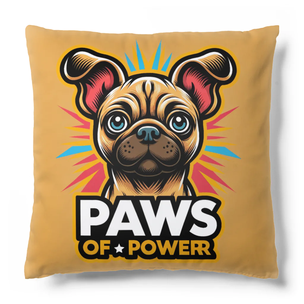 Urban pawsのパグチワワ「Paws of Power」 クッション