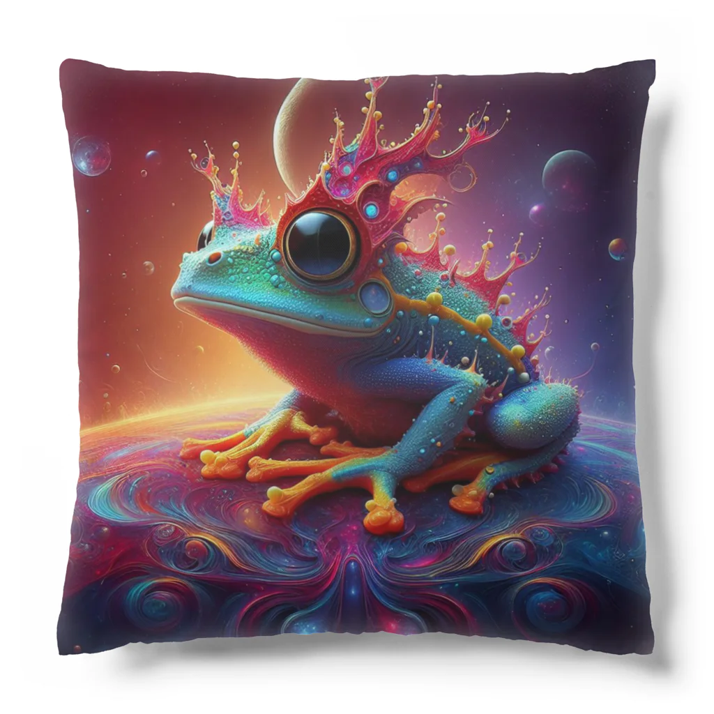 ilovefrogの宇宙の中に浮かぶベルツノガエル Cushion