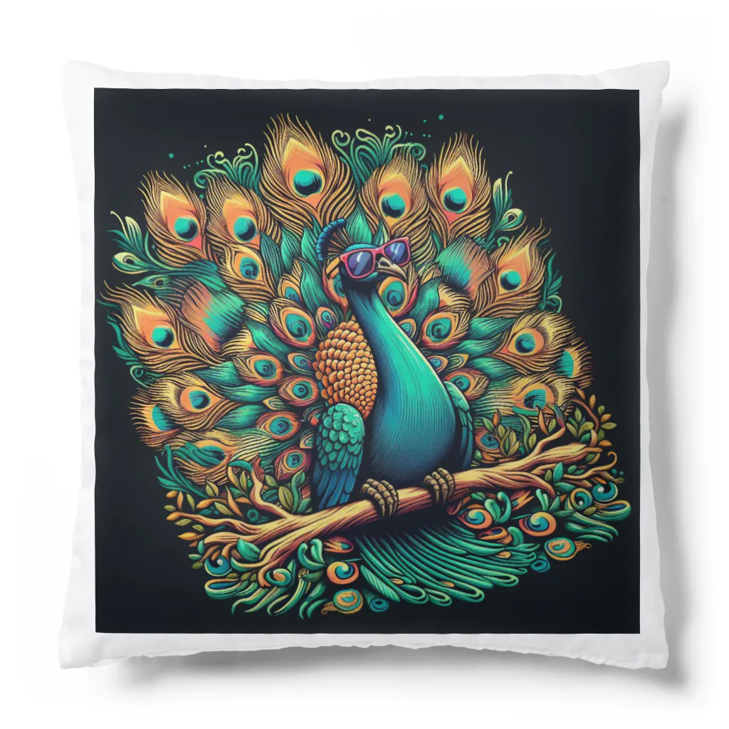 J-Peacockの孔雀が鮮やかな色彩のサングラス Cushion