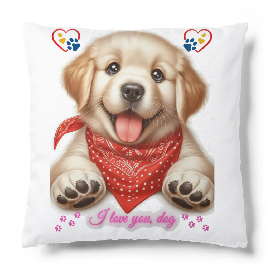 Mioキャンバスの夢工房　 のI love you, dog Cushion