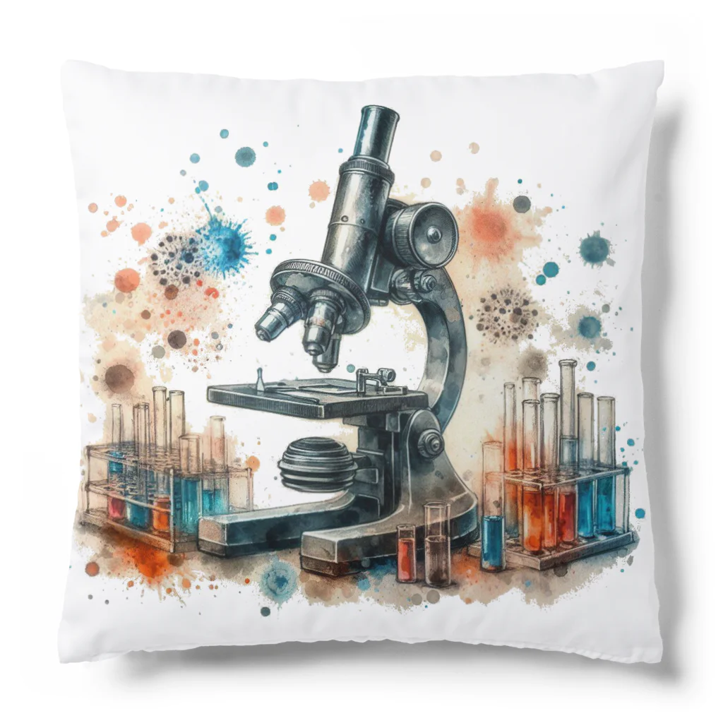 science closet（科学×ファッション）の顕微鏡　~ミクロの世界~ Cushion
