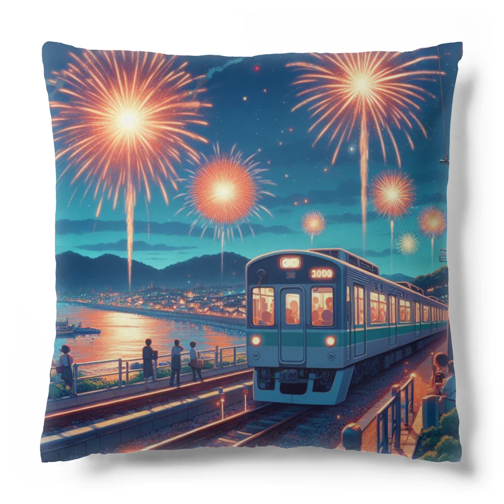 Kai🐚の花火と列車 Cushion