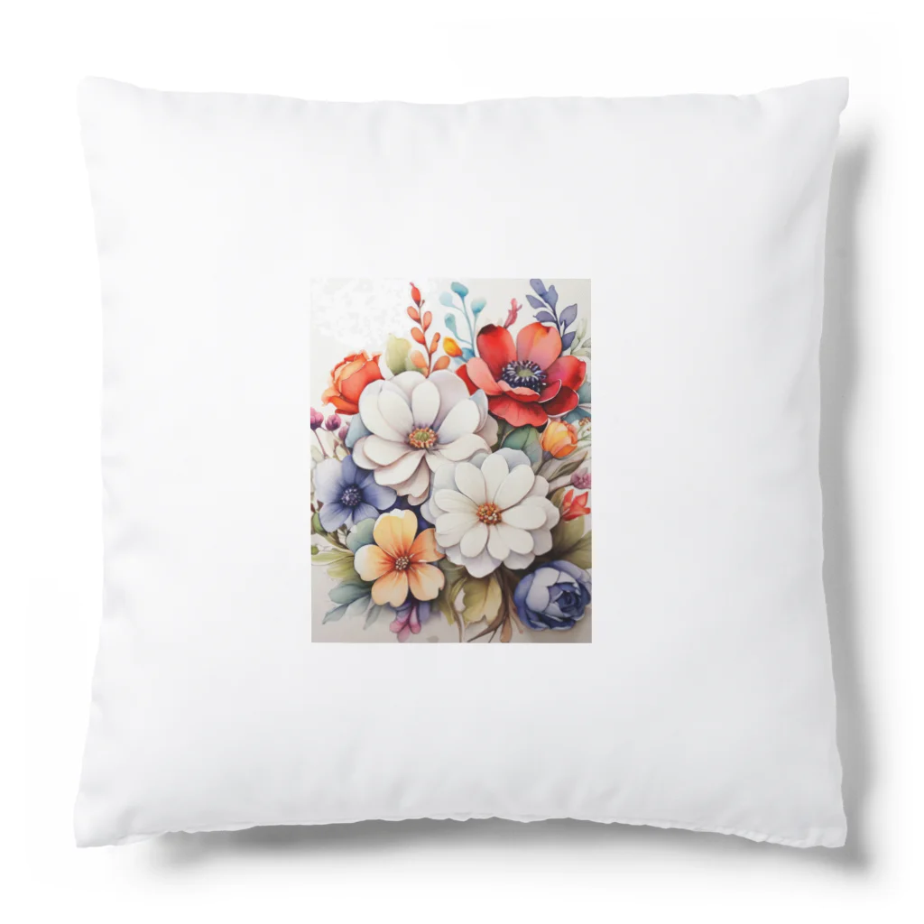 Lemon teaのたくさんの花々を Cushion