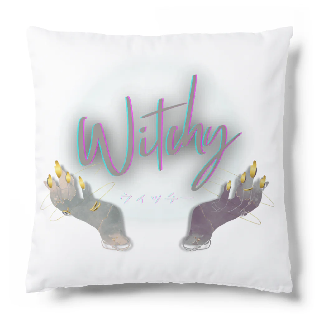 qasr el asulのWitchy - ロゴ Cushion