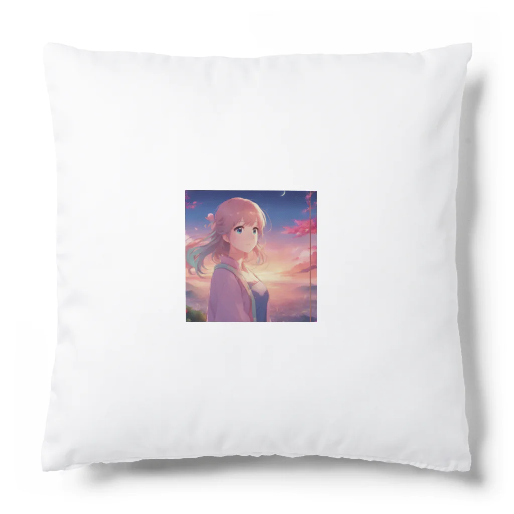 yumeの風になびく髪を持つ可憐な女の子 Cushion