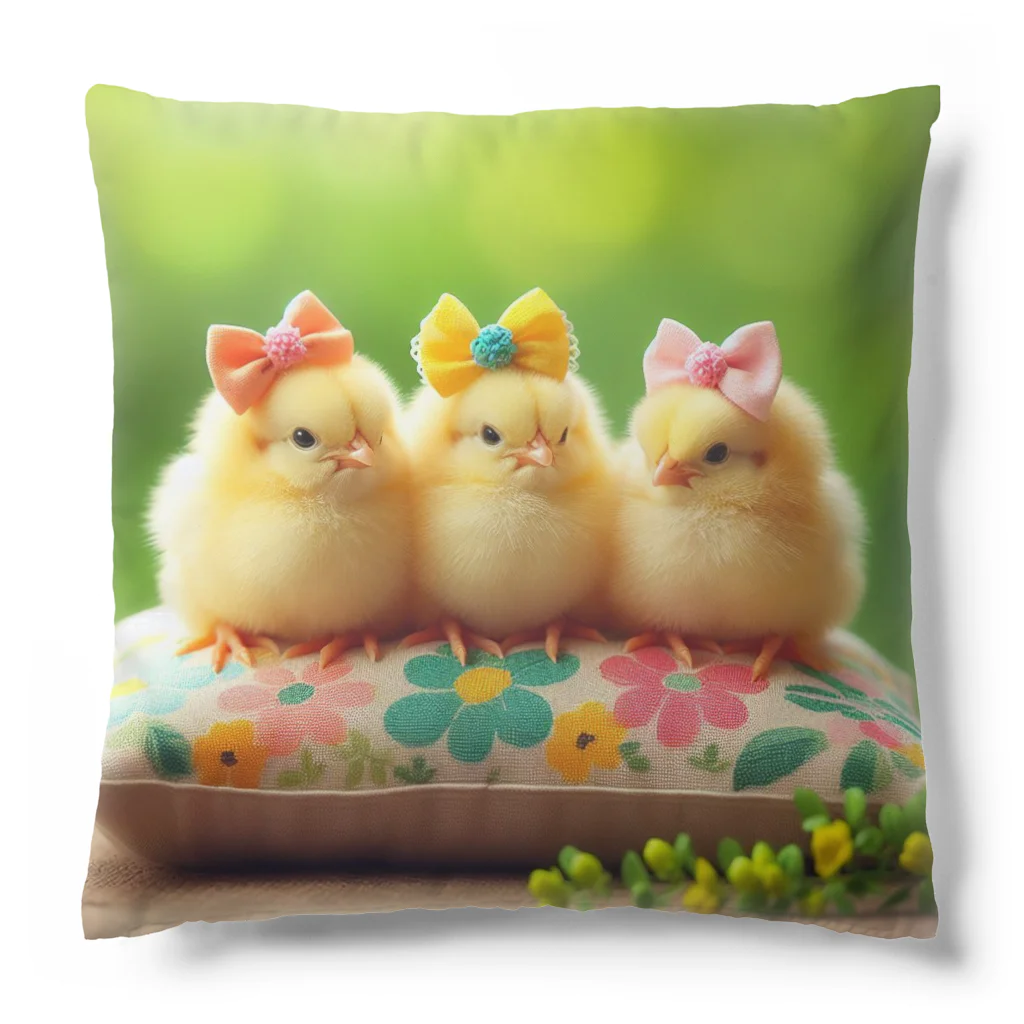 Animal Canvas Collectionのひよこ3兄弟 Cushion