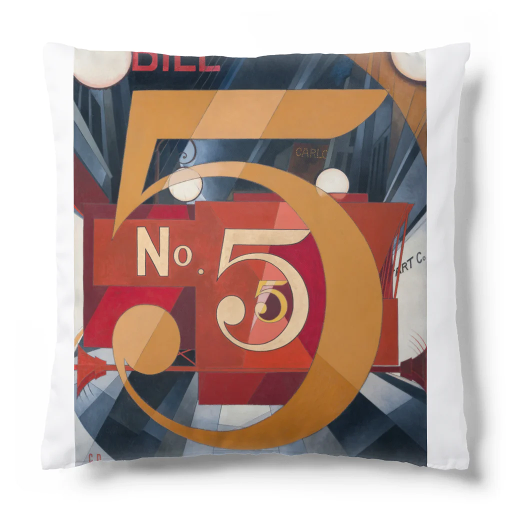 パブリックドメインさんのチャールズ・デムス charles demuth No5 金のNo.5 クッション