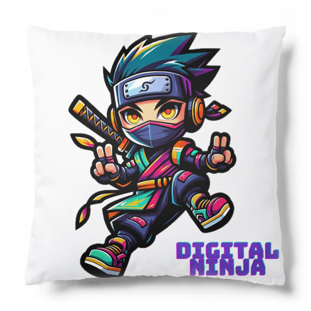 rsrsrsrsrの“Digital Ninja” ロゴ付き Cushion