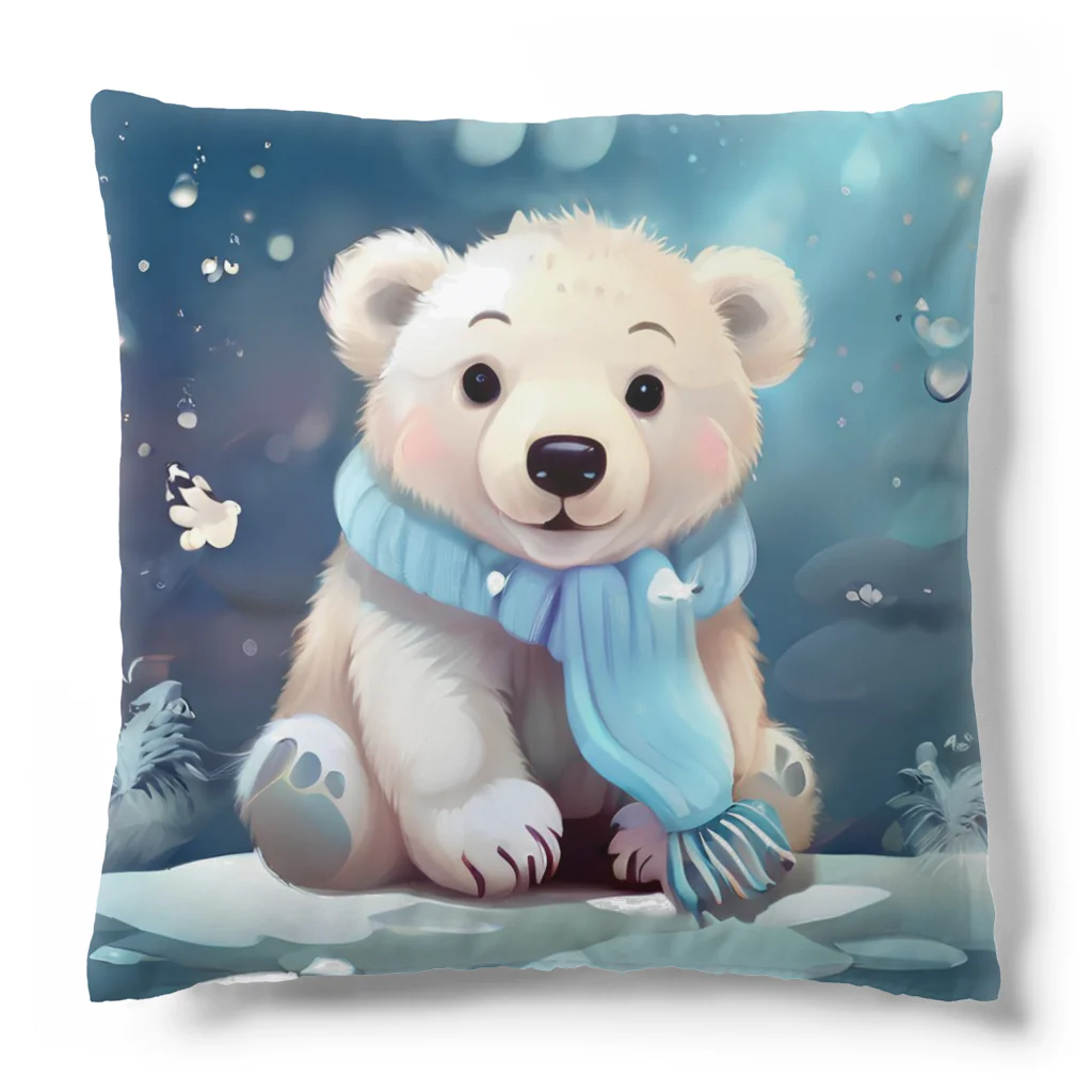 りんりんの可愛いシロクマちゃんショップ　かわいいよ！のしろくまちゃん Cushion