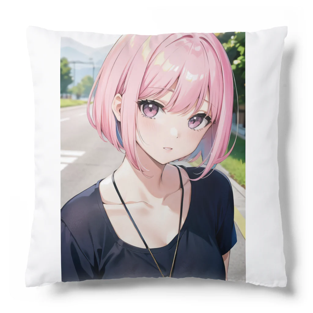 AIオリジナルイラスト　美女男子の可愛い彼女 Cushion