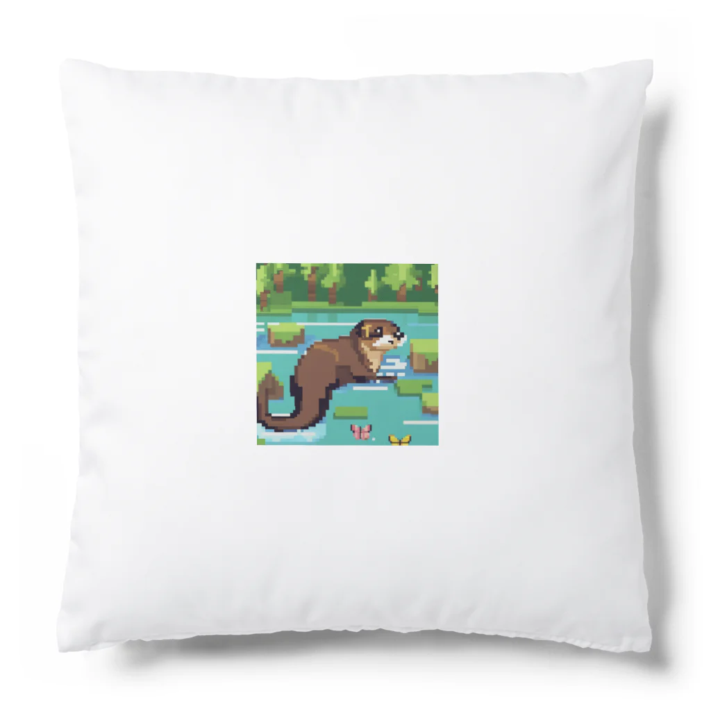 rearemonの流れの中でバタフライスタイルで泳ぐコツメカワウソ Cushion