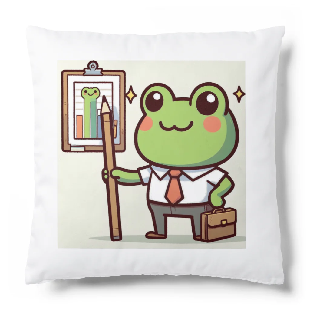 カエルグッズの営業カエル Cushion