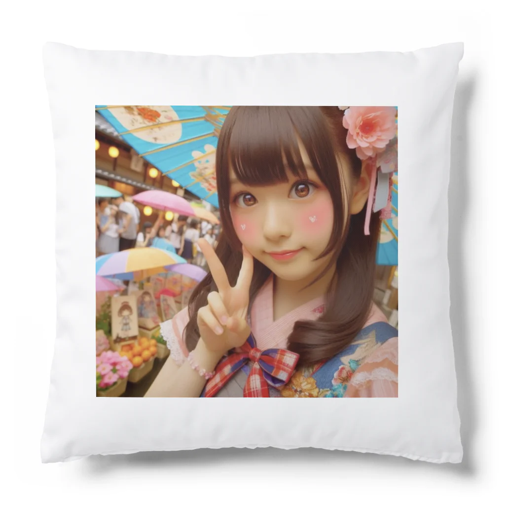 homarengeの和傘の女の子 Cushion