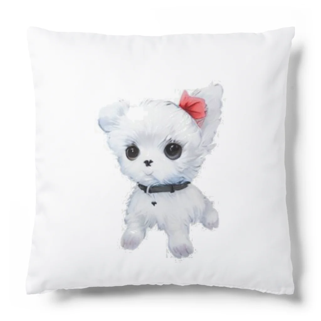 ちいさき家族スキ　Maltese ♡のだってマルチーズだもん　素 Cushion