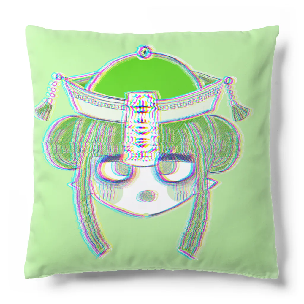 🥚🍏☠︎の末っ子のキョンシーちゃん(green) Cushion