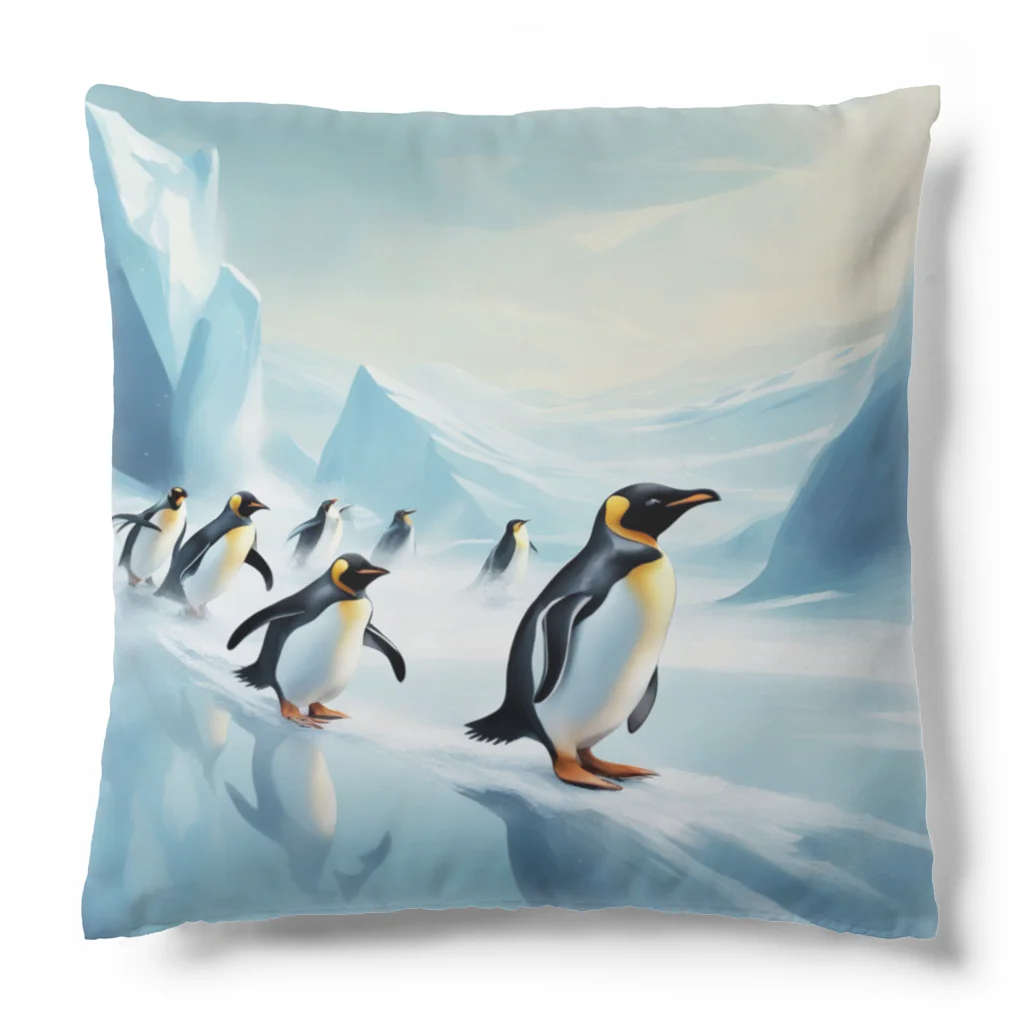 Toppogidaikonの競争するペンギン達 Cushion