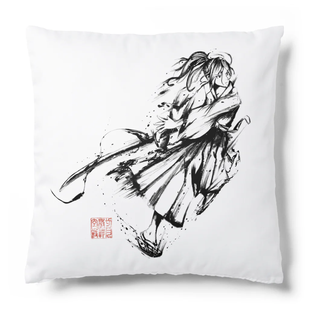 chicodeza by suzuriの墨絵の侍 Cushion