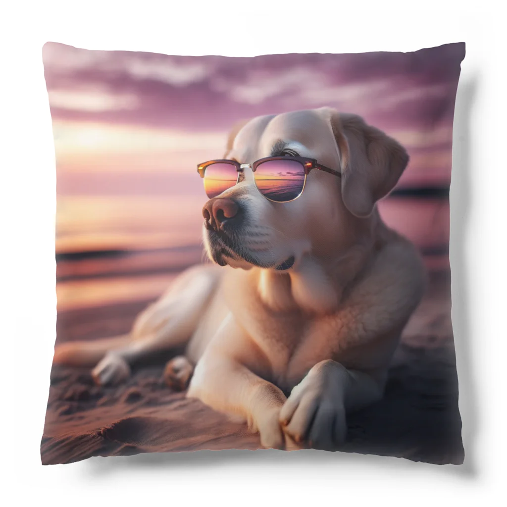 AQUAMETAVERSEのサングラスをかけた、かわいい犬 Marsa 106 Cushion