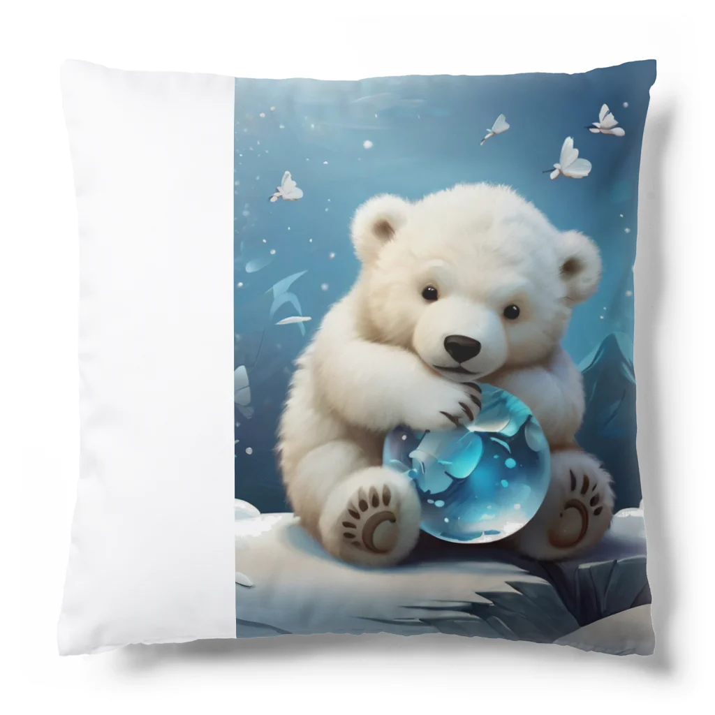 りんりんの可愛いシロクマちゃんショップ　かわいいよ！のウトウトしている白くま Cushion