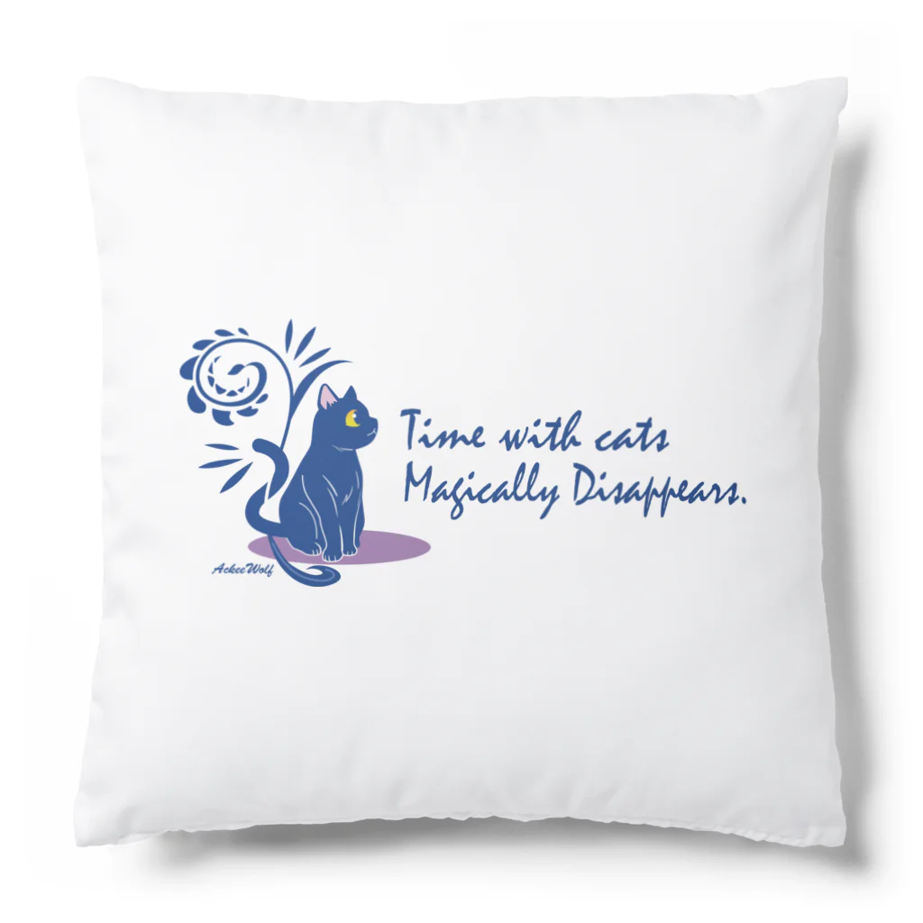 AckeeWolf Art Shopのネコとの時間は魔法のよう　アパレルタイプ Cushion